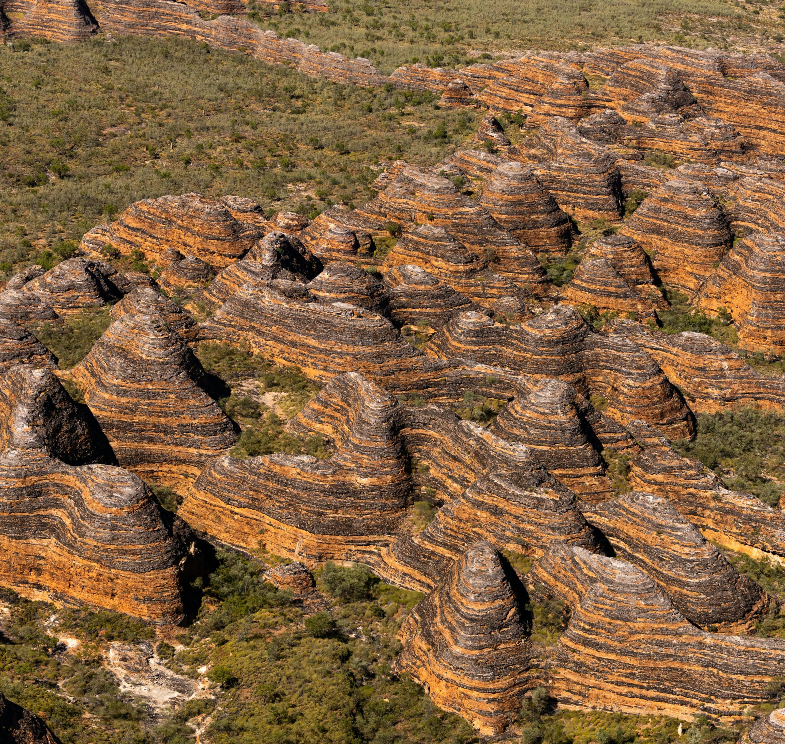 Stunning aerial view of the Bungle Bungle Range